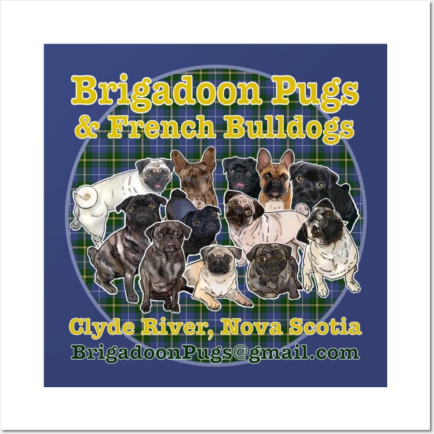 Brigadoon Pugs Wall Art by FivePugs